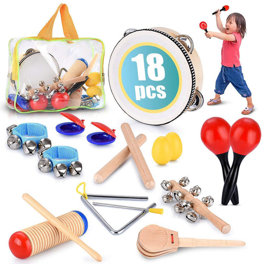 Wooden Musical Instrument Set for Kids, Babies & Toddlers