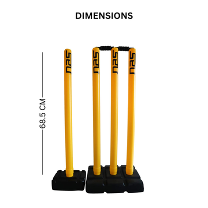 NAS Cricket Pop Up Plastic Stumps Wickets with 4 Stumps 2 Bases & 3 Bails