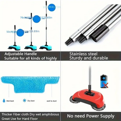 3 In 1 Multifunction Hand Push Sweeper - Vacuum Cleaner And Moping Machine