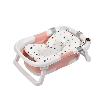 Portable Non-Slip Baby & Infant Bath Tub With Cushion & Temperature Sensor