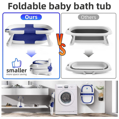 Portable Non-Slip Baby & Infant Bath Tub With Cushion & Temperature Sensor