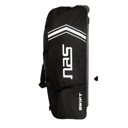 NAS Swift Cricket Duffle K Bag for Adults, Boys, Girls, Unisex with Wheels - Black, White