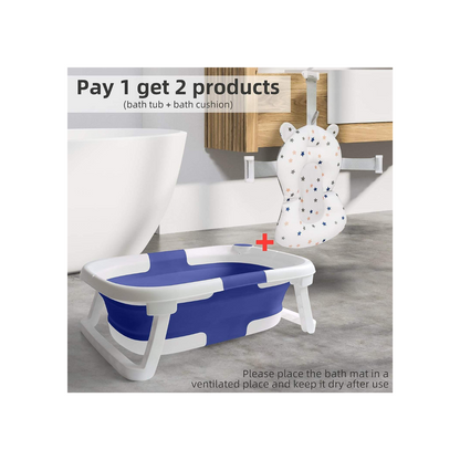 Portable Non-Slip Baby & Infant Bath Tub With Cushion & Temperature Sensor