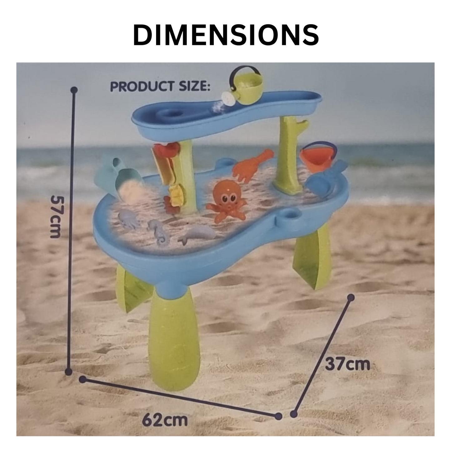 2 Tier Outdoor & Summer Beach Water Sand Activity Table Toy Set for Kids