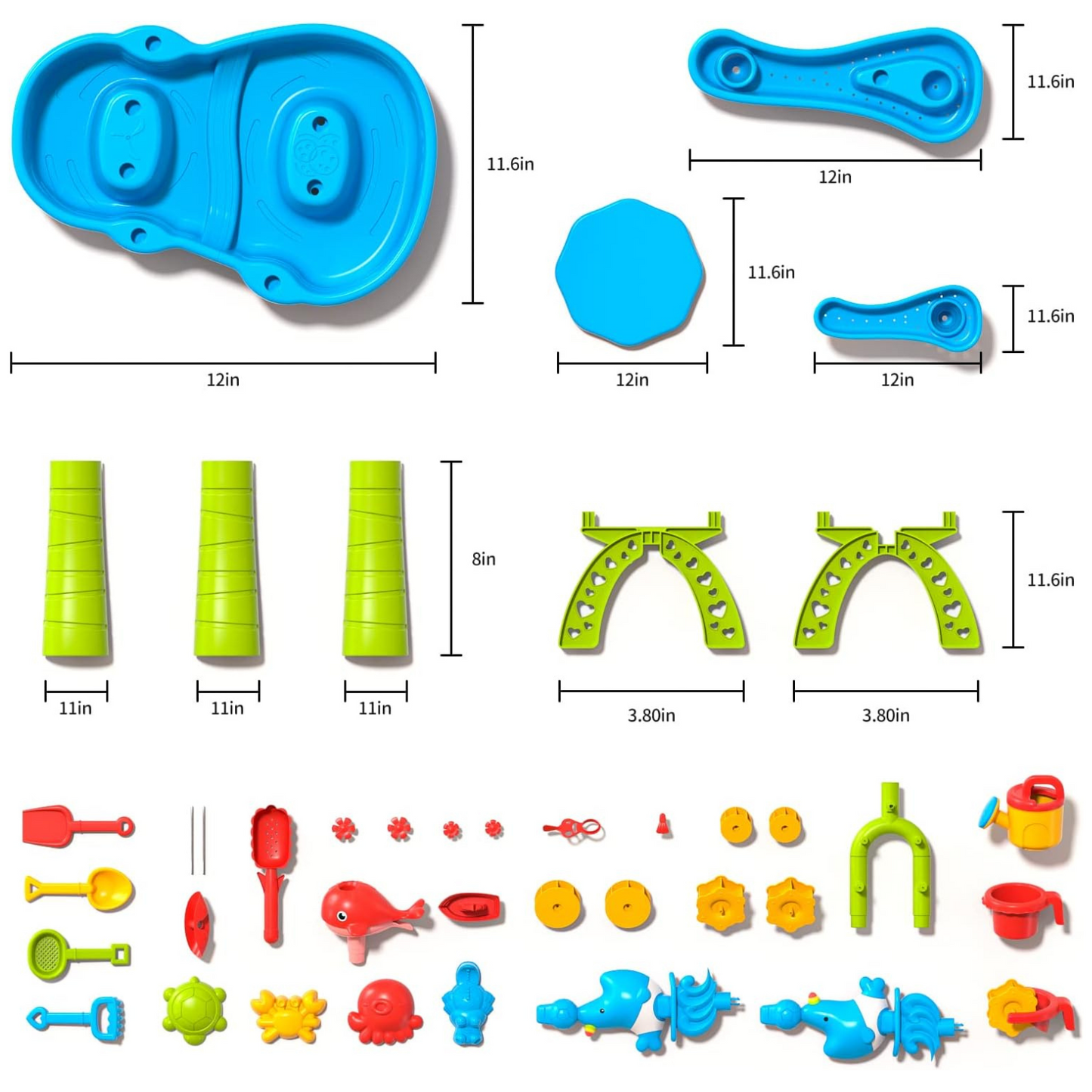 3 Tier Outdoor & Summer Beach Water Sand Activity Table Toy Set for Kids