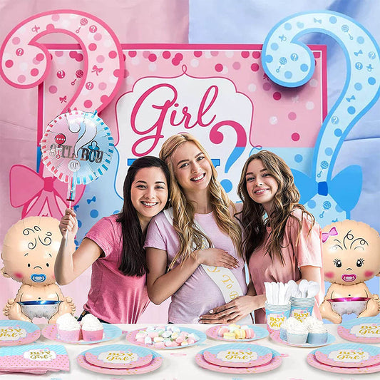 Disposable Gender Reveal Dinnerware for 25 Guests