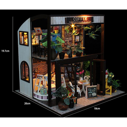 Interactive Wooden Coffee Shop Building Set for Boys, Girls, Kids & Teens