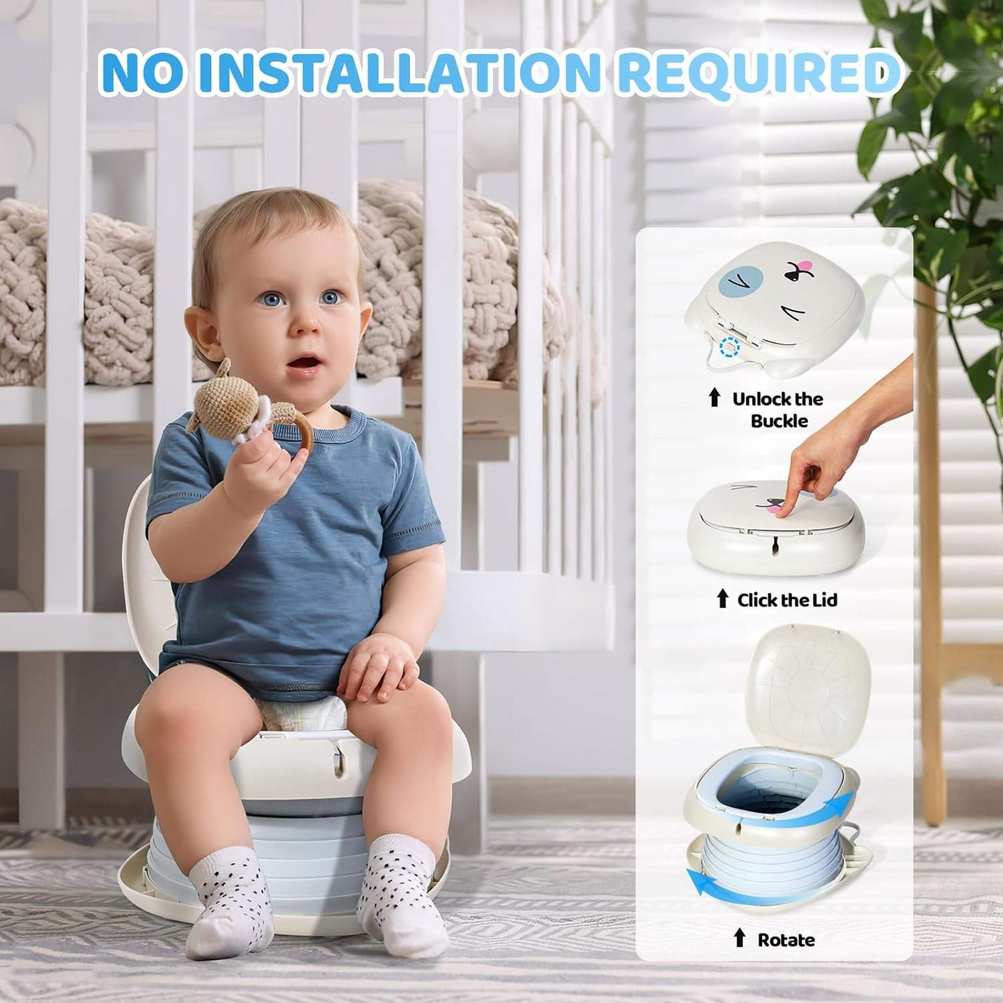 Baby and Toddler Portable & Foldable Travel & Emergency Potty Toilet