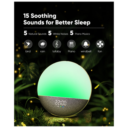 Baby Kids Adults Sleep Soother Clock & Speaker with 15 Soothing Sounds