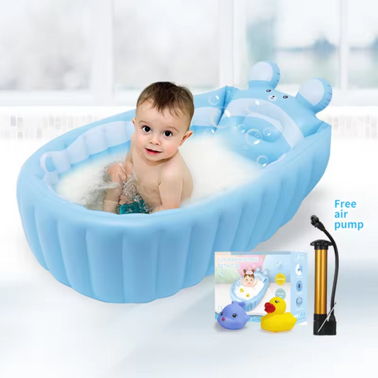 Inflatable Foldable Baby Bath Tub Outdoor Pool for Toddlers & Kids