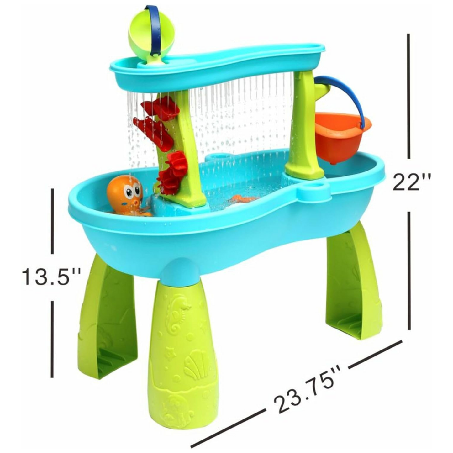 2 Tier Outdoor & Summer Beach Water Sand Activity Table Toy Set for Kids