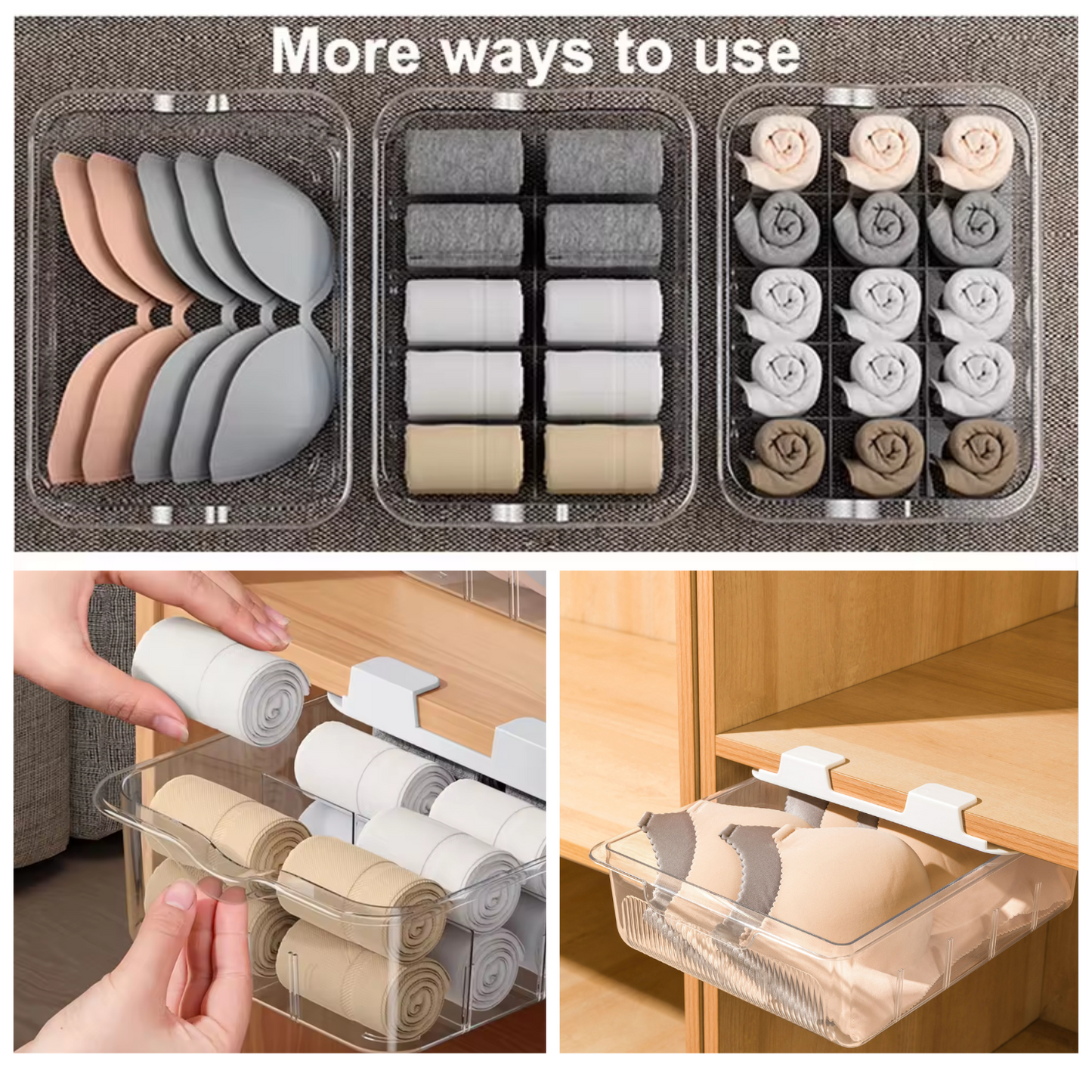 Closet Wardrobe Organizer Storage Box for Socks Underwear Underpants