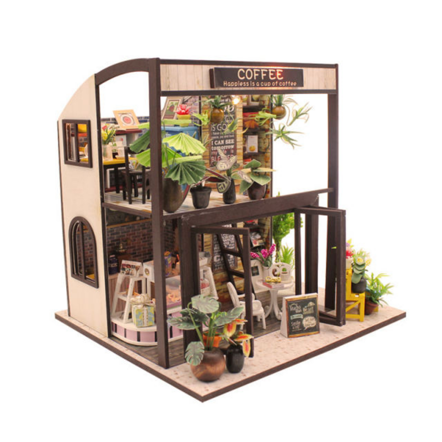 Interactive Wooden Coffee Shop Building Set for Boys, Girls, Kids & Teens