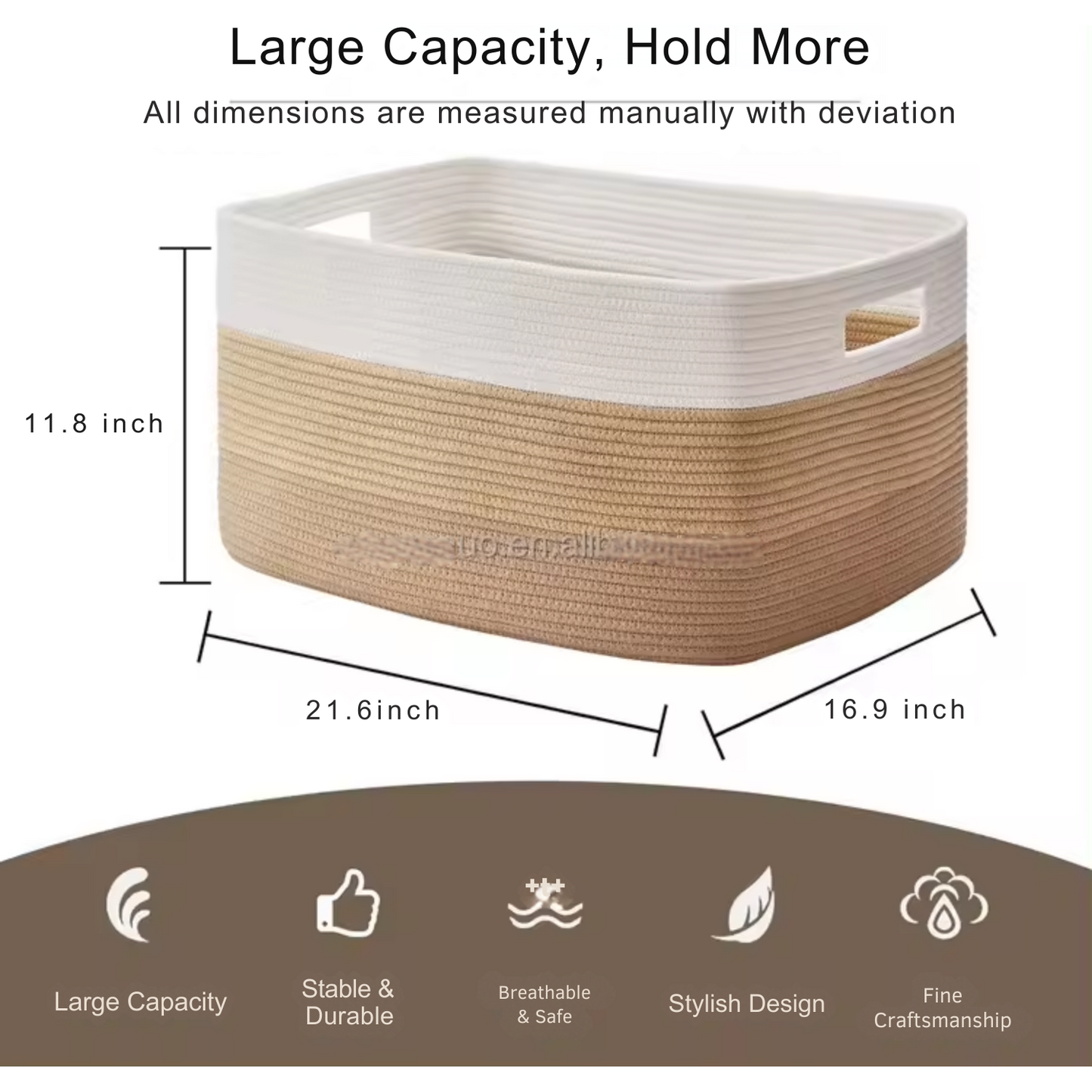 Sheikhs Versatile Natural Cotton Rope Storage Baskets Extra Large