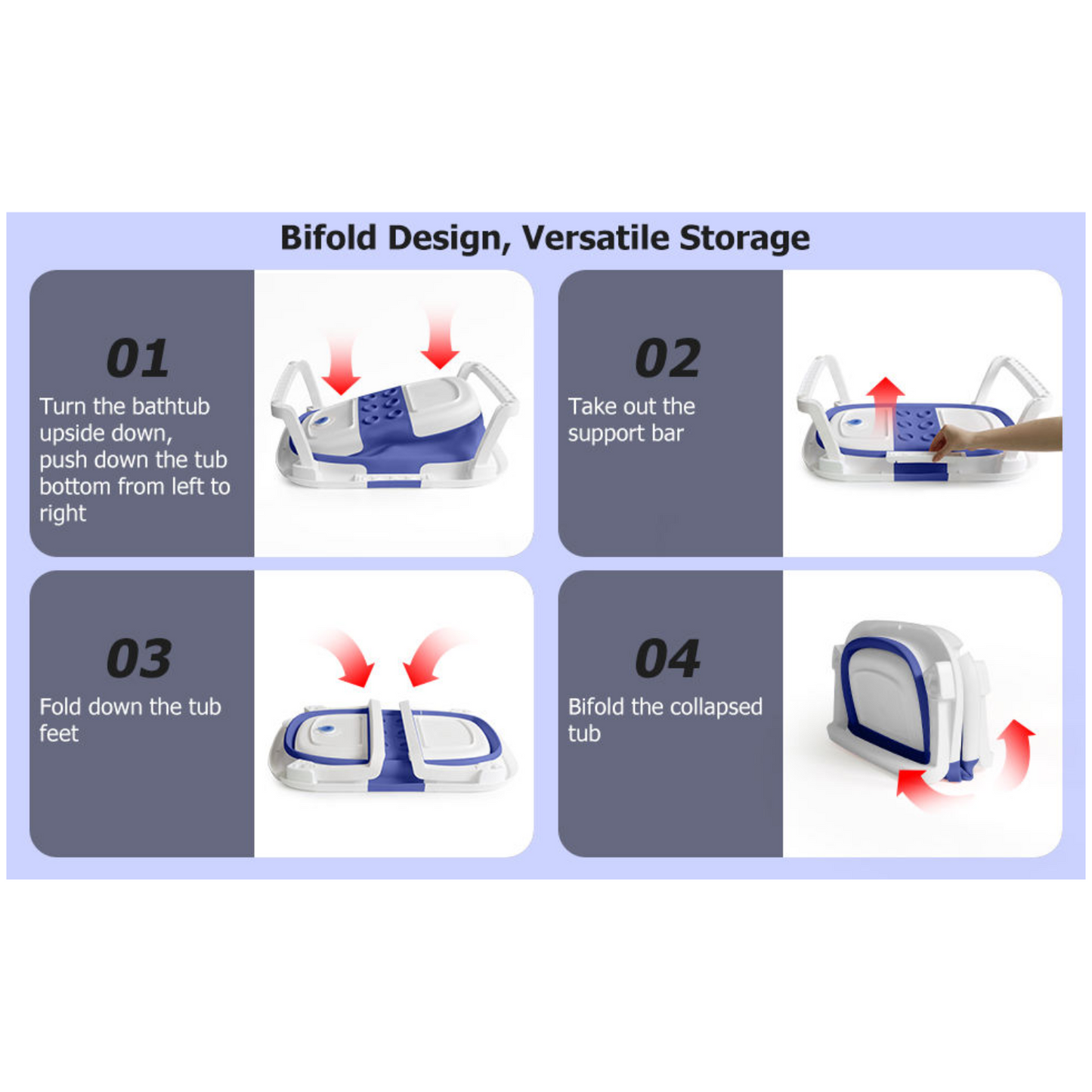 Portable Non-Slip Baby & Infant Bath Tub With Cushion & Temperature Sensor