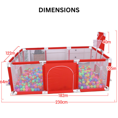 Portable Playpen for Toddlers Kids Children baby with Mat & Balls