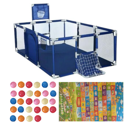 Portable Playpen for Toddlers Kids Children baby with Mat & Balls