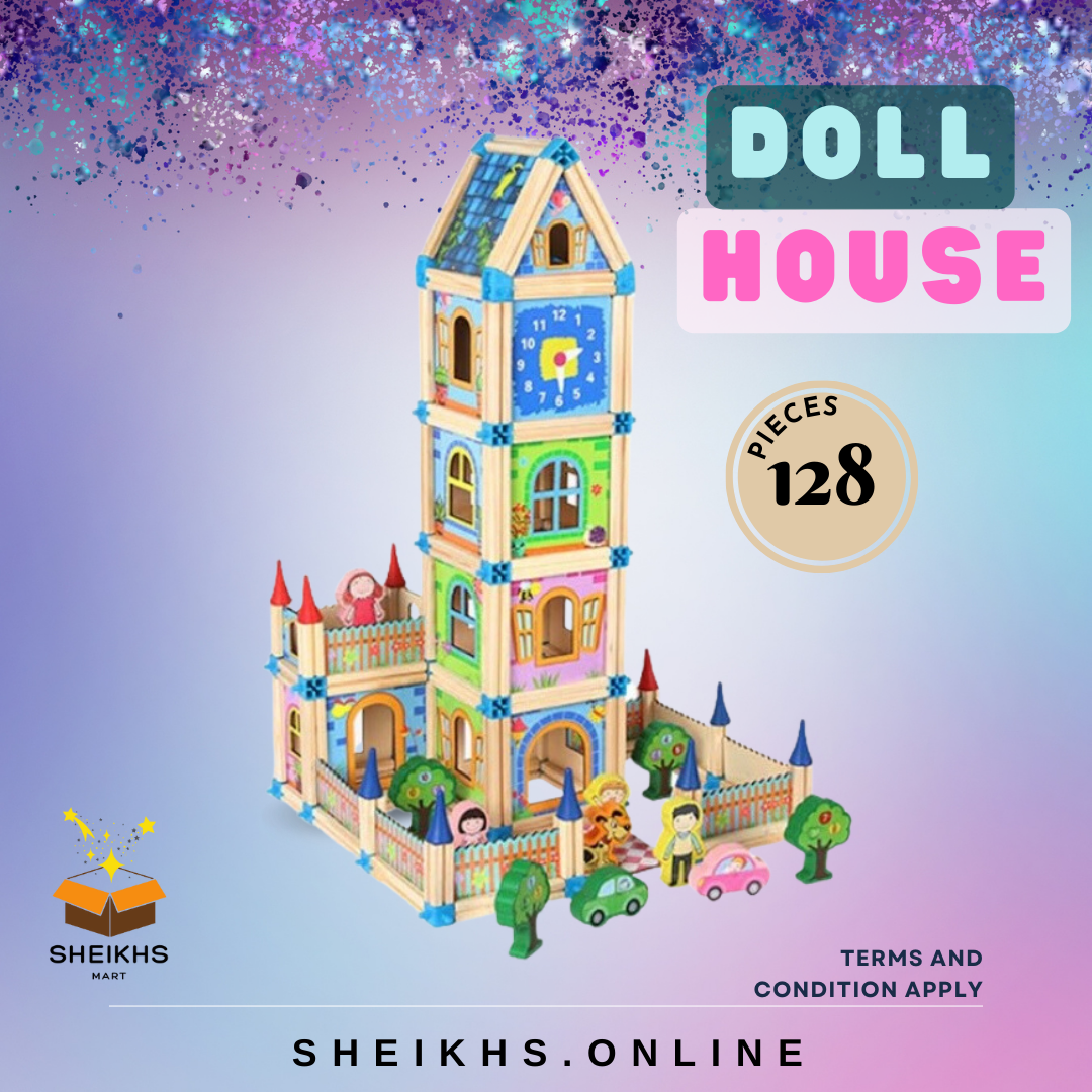 Educational Wooden Dream Doll House Toy for Toddlers and Kids