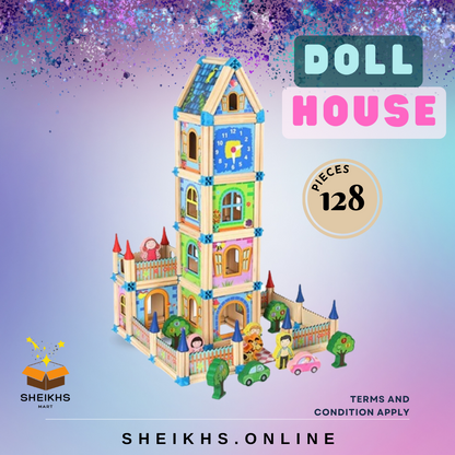 Educational Wooden Dream Doll House Toy for Toddlers and Kids