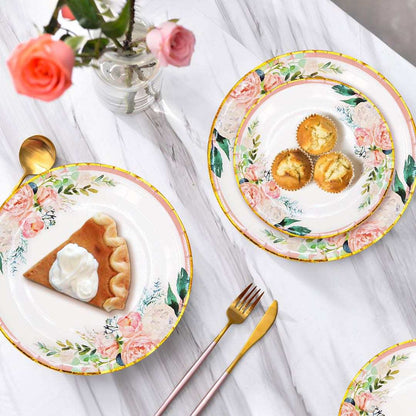 Disposable Dinnerware Spring Design for 25 Guests