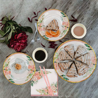 Disposable Dinnerware Spring Design for 25 Guests