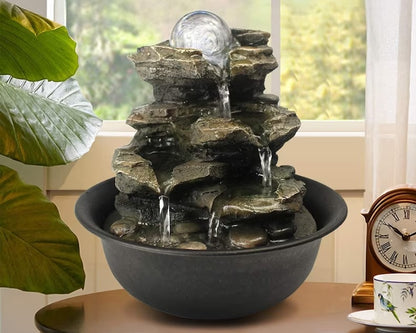 Spinning Rock Tabletop Water Fountain