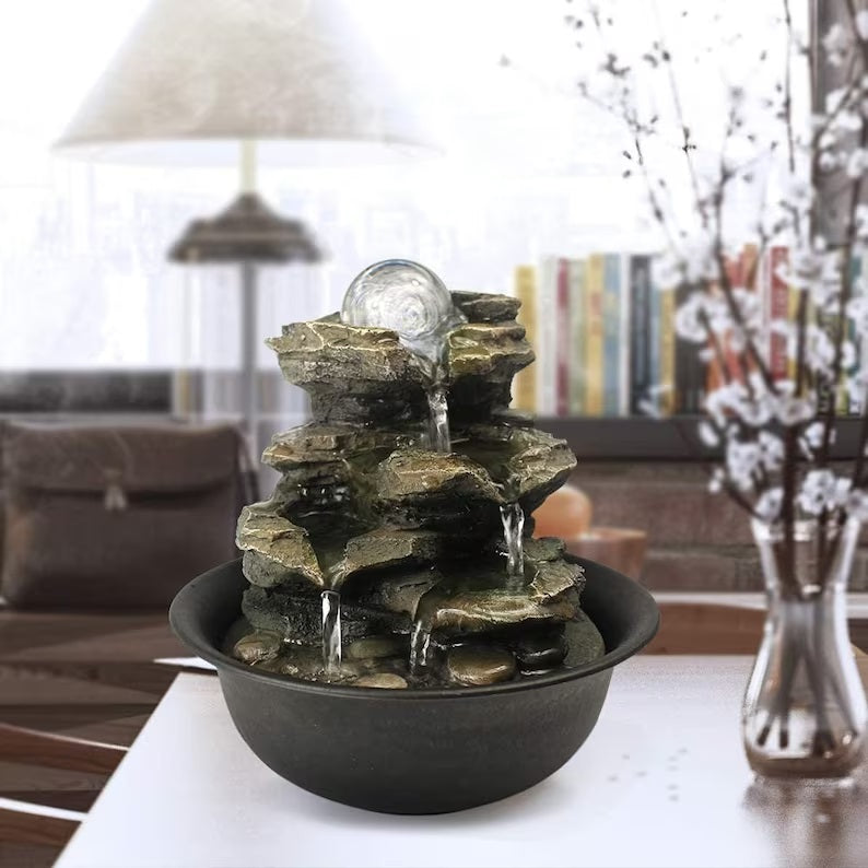 Spinning Rock Tabletop Water Fountain