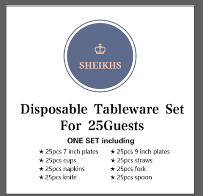 Disposable Dinnerware Spring Design for 25 Guests