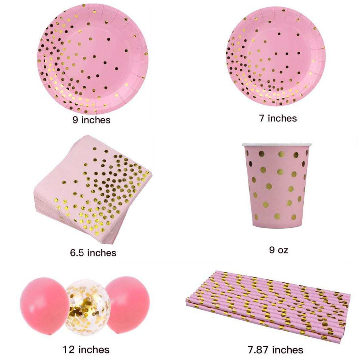 Disposable Partyware & Tableware Pink Set