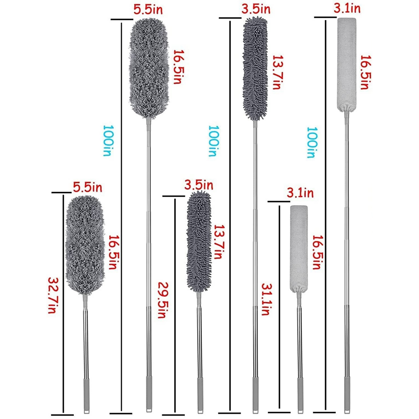 Microfiber Duster Cleaning Kit with Extension Pole 7 Pieces