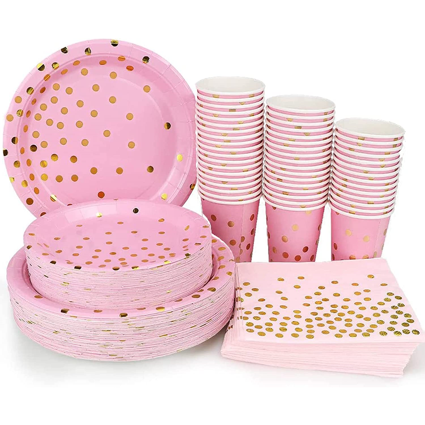 Disposable Partyware & Tableware Pink Set